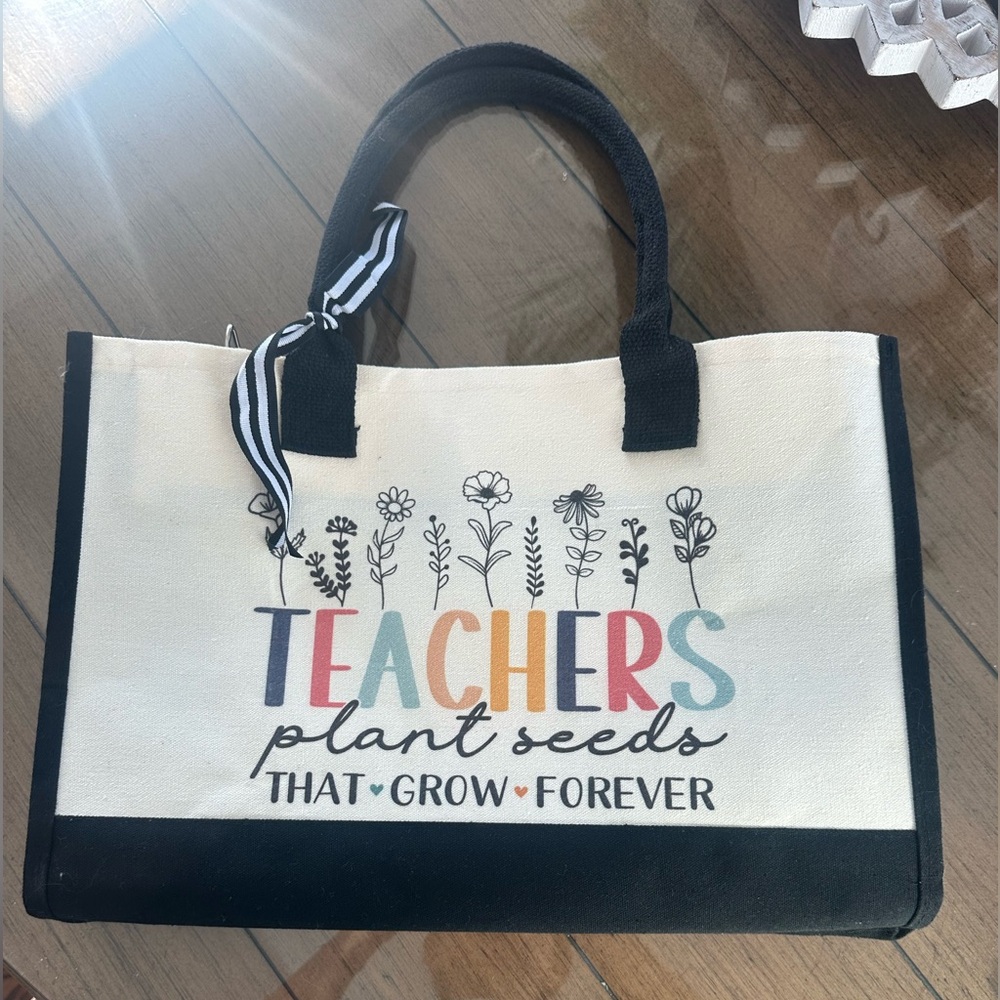 Canvas Tote Bag with Inspirational Quote